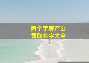 两个字房产公司取名字大全