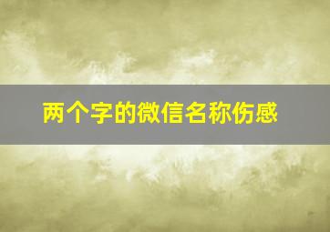 两个字的微信名称伤感