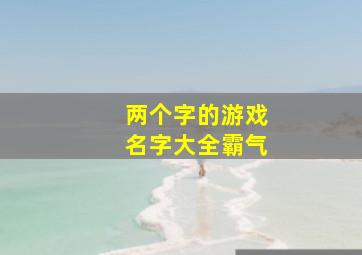 两个字的游戏名字大全霸气