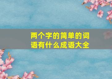 两个字的简单的词语有什么成语大全