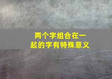 两个字组合在一起的字有特殊意义