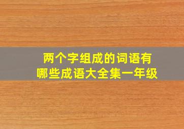 两个字组成的词语有哪些成语大全集一年级