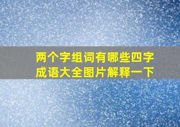 两个字组词有哪些四字成语大全图片解释一下