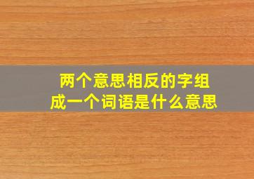 两个意思相反的字组成一个词语是什么意思