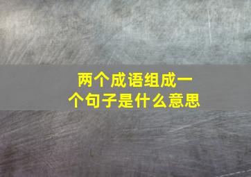 两个成语组成一个句子是什么意思