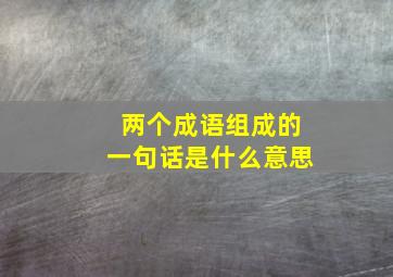 两个成语组成的一句话是什么意思