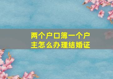 两个户口簿一个户主怎么办理结婚证