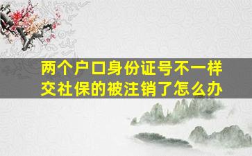 两个户口身份证号不一样交社保的被注销了怎么办