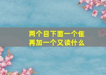 两个目下面一个隹再加一个又读什么