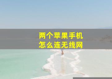 两个苹果手机怎么连无线网