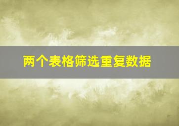 两个表格筛选重复数据