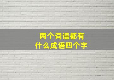 两个词语都有什么成语四个字