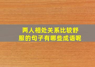 两人相处关系比较舒服的句子有哪些成语呢