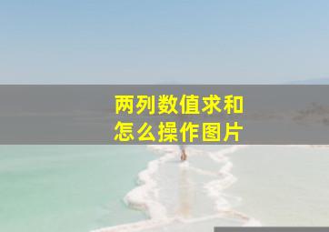 两列数值求和怎么操作图片