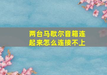 两台马歇尔音箱连起来怎么连接不上