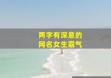 两字有深意的网名女生霸气