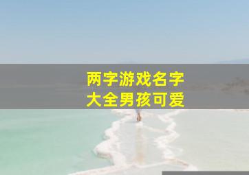 两字游戏名字大全男孩可爱