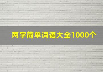 两字简单词语大全1000个