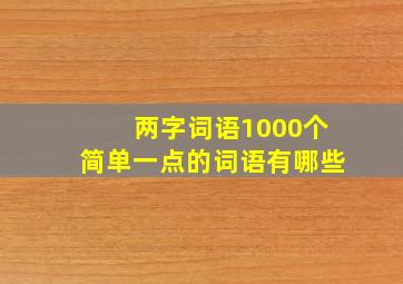 两字词语1000个简单一点的词语有哪些