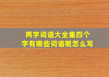 两字词语大全集四个字有哪些词语呢怎么写