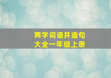 两字词语并造句大全一年级上册