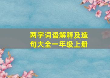 两字词语解释及造句大全一年级上册