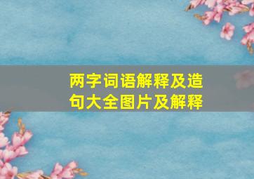 两字词语解释及造句大全图片及解释