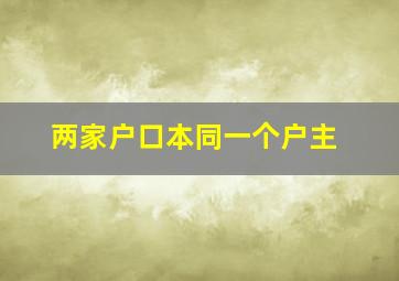 两家户口本同一个户主