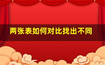 两张表如何对比找出不同