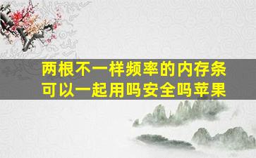 两根不一样频率的内存条可以一起用吗安全吗苹果