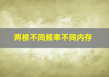 两根不同频率不同内存