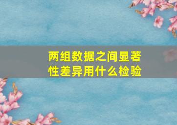 两组数据之间显著性差异用什么检验