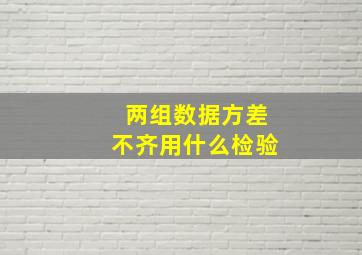 两组数据方差不齐用什么检验