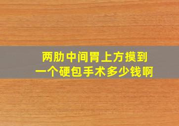 两肋中间胃上方摸到一个硬包手术多少钱啊