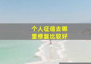 个人征信去哪里修复比较好