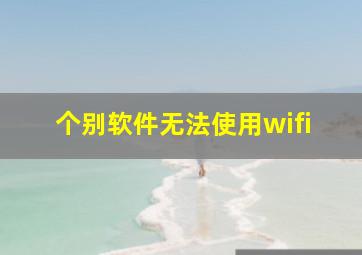 个别软件无法使用wifi