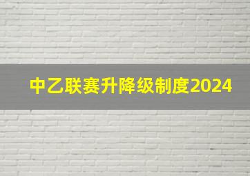 中乙联赛升降级制度2024