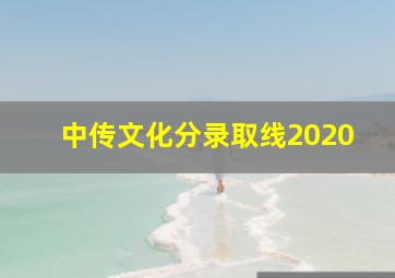 中传文化分录取线2020