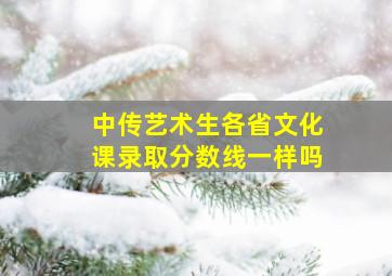 中传艺术生各省文化课录取分数线一样吗