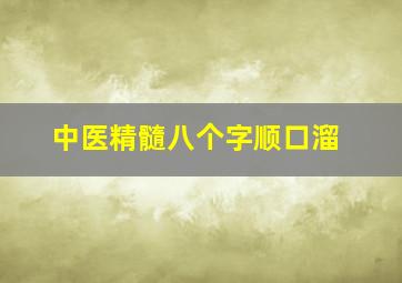 中医精髓八个字顺口溜