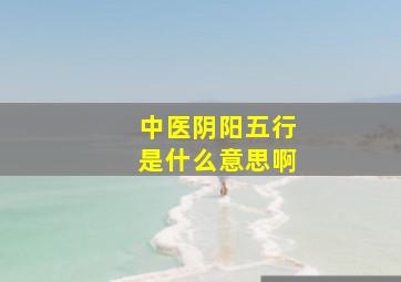 中医阴阳五行是什么意思啊