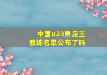 中国u23男足主教练名单公布了吗