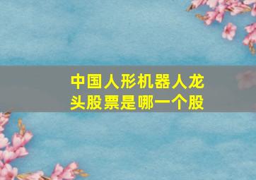 中国人形机器人龙头股票是哪一个股