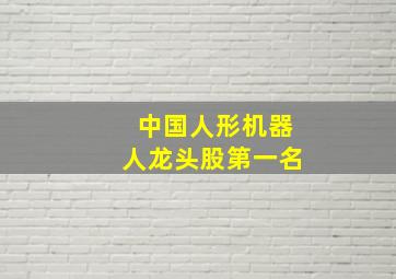 中国人形机器人龙头股第一名