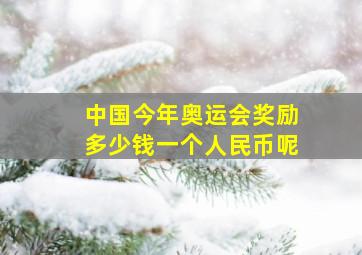 中国今年奥运会奖励多少钱一个人民币呢