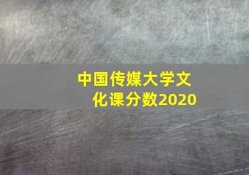 中国传媒大学文化课分数2020