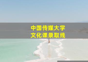 中国传媒大学文化课录取线