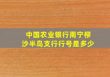 中国农业银行南宁柳沙半岛支行行号是多少