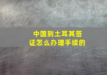 中国到土耳其签证怎么办理手续的