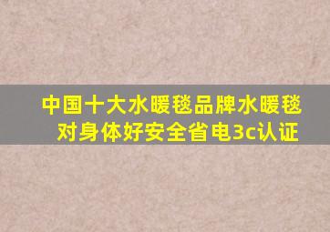 中国十大水暖毯品牌水暖毯对身体好安全省电3c认证